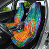 Artistic Car Seat Covers, Colorful Painting Front Seat Protectors Pair, Auto