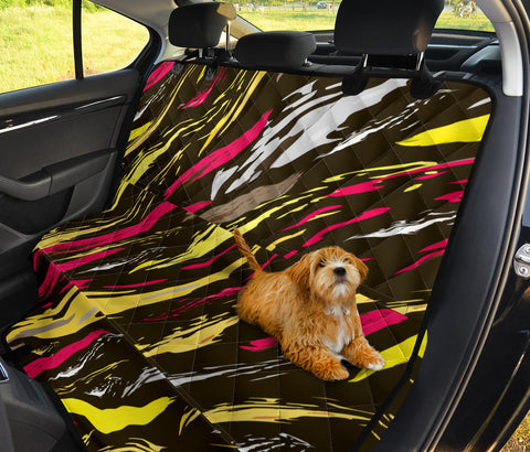 Image of Vibrant Brushstroke Art , Colorful Car Back Seat Pet Covers, Backseat Protector,