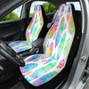 Diamonds Crystals Pattern Car Seat Covers, Colorful Front Seat Protectors Pair,
