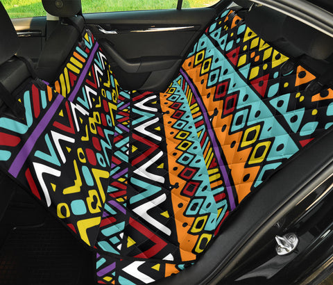 Image of Ethnic Mexican Tribal Pattern Design - Colorful Car Back Seat Pet Covers, Vibrant Backseat Protector, Stylish Car Accessories