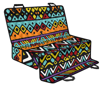 Ethnic Mexican Tribal Pattern Design , Colorful Car Back Seat Pet Covers,