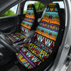 Mexican Tribal Pattern Car Seat Covers, Colorful Ethnic Front Seat Protectors