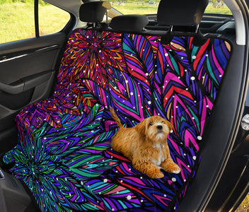 Colorful Boho Chic Floral Mandala - Vibrant Car Back Seat Pet Covers, Backseat Protector, Stylish Car Accessories
