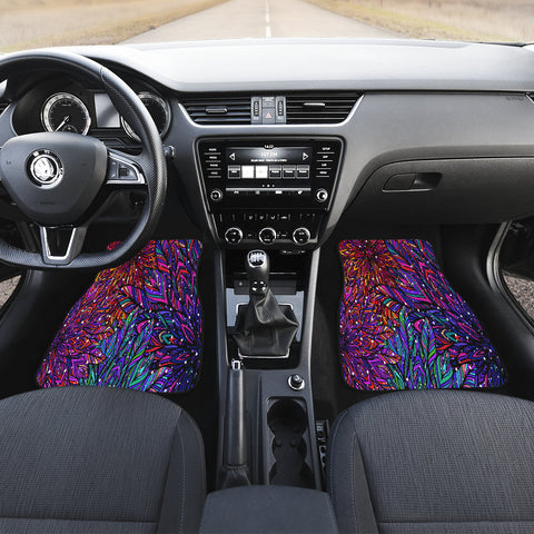 Image of Colorful floral Mandala boho chic Car Mats Back/Front, Floor Mats Set, Car