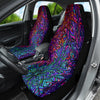 Floral Mandala Boho Chic Car Seat Covers, Colorful Front Seat Protectors Pair,