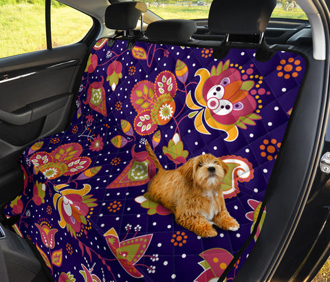 Image of Colorful Flower Pattern , Vibrant Floral Design Car Back Seat Pet Covers,