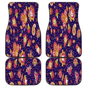 Colorful floral flower pattern Car Mats Back/Front, Floor Mats Set, Car