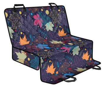 Colorful Floral Leaves Pattern , Vibrant Car Back Seat Pet Covers, Backseat