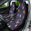 Floral Leaves Car Seat Covers, Colorful Front Seat Protectors Pair, Auto