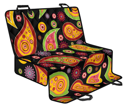 Image of Colorful Paisley Floral Design , Vibrant Car Back Seat Pet Covers, Abstract Art