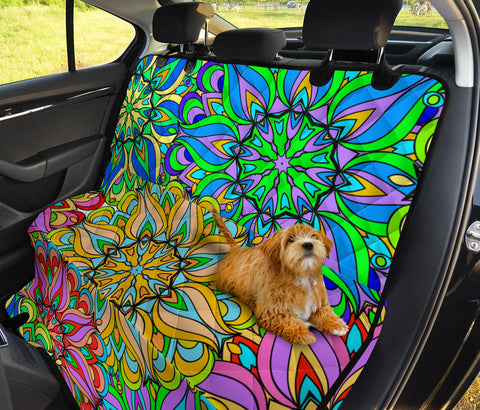 Image of Colorful Pattern Mandala Design - Vibrant Car Back Seat Pet Covers, Abstract Art Backseat Protector, Stylish Car Accessories