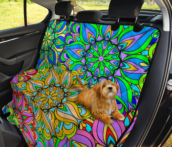 Colorful Pattern Mandala Design - Vibrant Car Back Seat Pet Covers, Abstract Art Backseat Protector, Stylish Car Accessories