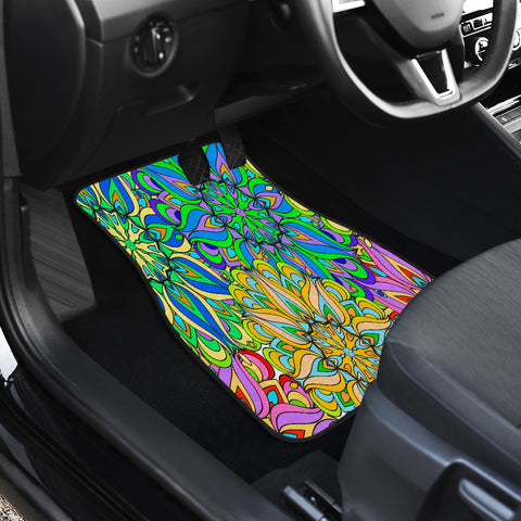 Image of Colorful pattern mandala Car Mats Back/Front, Floor Mats Set, Car Accessories
