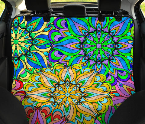 Image of Colorful Pattern Mandala Design - Vibrant Car Back Seat Pet Covers, Abstract Art Backseat Protector, Stylish Car Accessories
