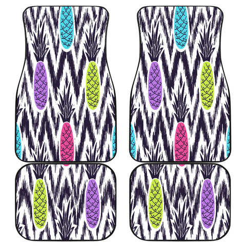 Image of Colorful pineapples Car Mats Back/Front, Floor Mats Set, Car Accessories