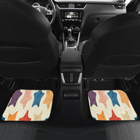 Image of Colorful stars Retro Car Mats Back/Front, Floor Mats Set, Car Accessories