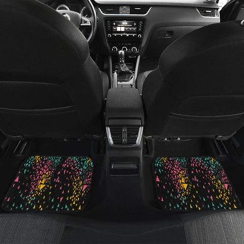 Image of Colorful triangle retro pattern Car Mats Back/Front, Floor Mats Set, Car