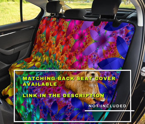 Image of Abstract Floral Petals Car Seat Covers, Colorful Front Seat Protectors Pair,