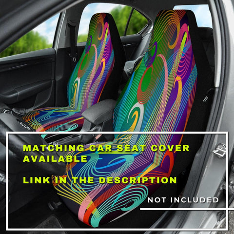 Image of Colorful Paisley style Pattern Car Mats Back/Front, Floor Mats Set, Car