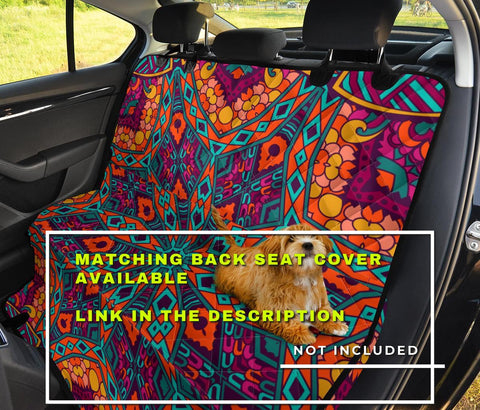 Image of Star Mandala Car Seat Covers, Colorful Front Seat Protectors Pair, Auto