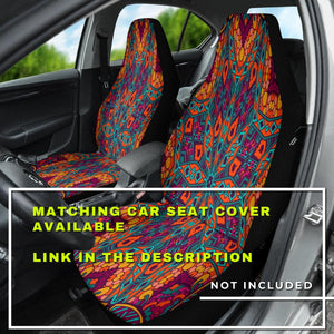 Colorful Star Mandala Car Mats Back/Front, Floor Mats Set, Car Accessories