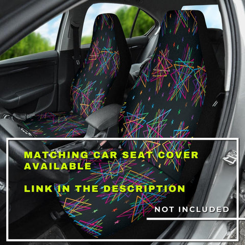 Image of Colorful Stars Space Black Car Mats Back/Front, Floor Mats Set, Car Accessories