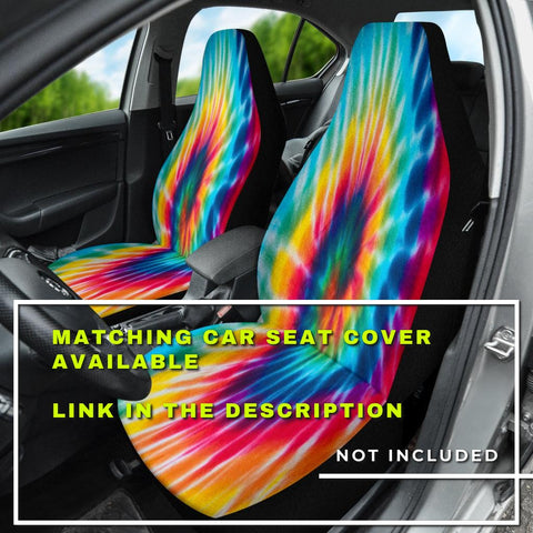 Image of Hippie Tie-Dye Spiral Car Back Seat Cover, Abstract Art Pet Protector, Groovy Car Accessories