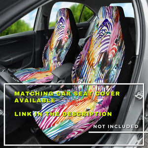 Zebra Print Back Seat Pet Cover, Vibrant Colorful Design, Car Seat Protector,