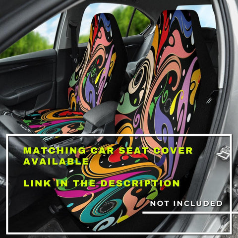 Image of Colorful paisley flowers Floral Car Mats Back/Front, Floor Mats Set, Car Accessories