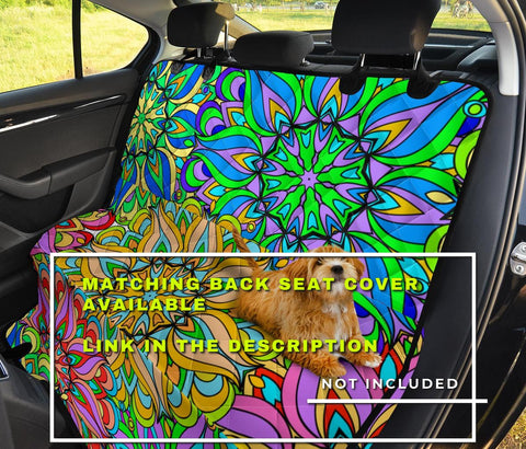 Image of Pattern Mandala Car Seat Covers, Colorful Front Seat Protectors Pair, Auto