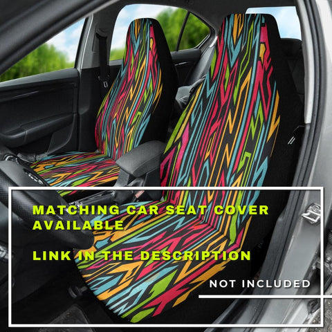 Image of Bohemian Car Seat Cover, Colorful Tribal Graffiti and Aztec Pattern Pet Backseat