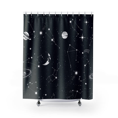 Image of Constellation Galaxy Universe Shower Curtains, Water Proof Bath Decor | Spa |