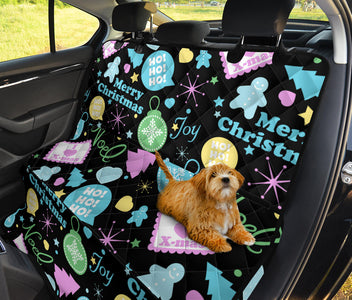 Christmas Ornament Themed Car Backseat Pet Cover, Cool Design, Seat Protector, Festive Car Accessories