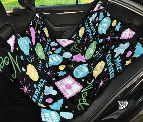 Image of Christmas Ornament Themed Car Backseat Pet Cover, Cool Design, Seat Protector, Festive Car Accessories
