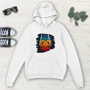 Cool Multicolored Hipster Sunglasses Lion Colorful Classic Unisex Pullover