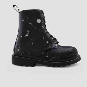 Cosmic Nebula Galaxy Vegan Wo's Boots , Outer Space Stylish Footwear ,