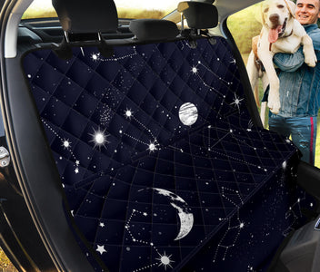 Cosmic Galaxy Car Back Seat Pet Covers, Nebula Outer Space Design, Seat