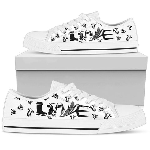 Image of Cow Print Women's Low Tops, Spiritual, High Quality,Handmade Crafted, Multi Colored, Hippie, Boho,Streetwear,All Star,Custom Shoes