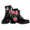 Dahlia Flower Handcrafted Women's Boots , Vegan Leather, Hippie Style,