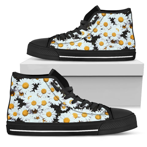 Image of Daisy High Tops Sneaker, Multi Colored, Spiritual, High Quality,Handmade Crafted,Canvas Shoes,Boho,Streetwear,All Star,Custom Shoes