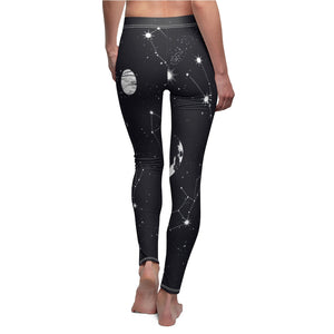 Dark Galaxy Multicolored Outer Space Universe Women's Cut & Sew Casual Leggings,