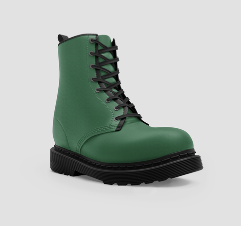 Image of Dark Green Vegan Wo's Boots , Unique Fashion , Classic Crafted Shoes