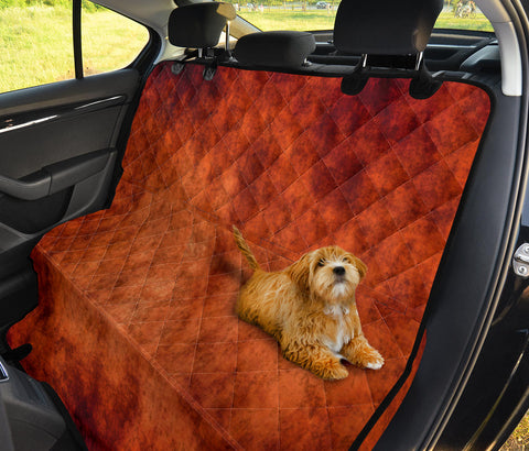 Image of Dark Orange Grunge Abstract Art Car Back Seat Pet Cover, Seat Protector, Unique Car Accessories