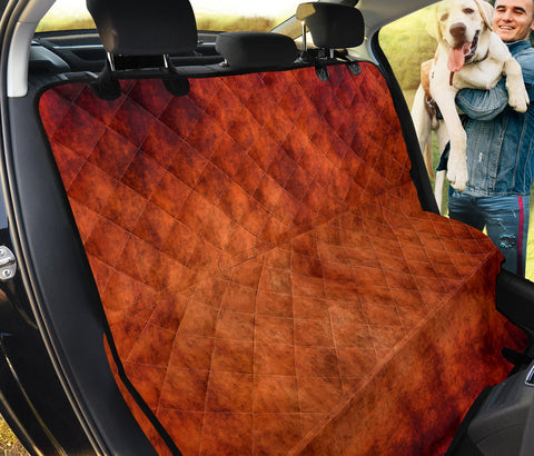 Image of Dark Orange Grunge Abstract Art Car Back Seat Pet Cover, Seat Protector, Unique Car Accessories