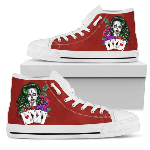 Image of Day Of The Dead Women's High,Top Canvas Sneakers, Streetwear, Hippie