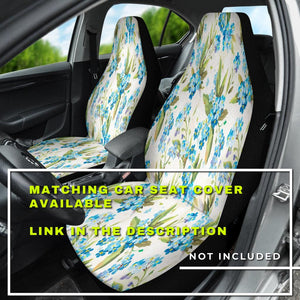 Blue Floral Car Backseat Pet Cover, Decorative Flower Design, Seat Protector,