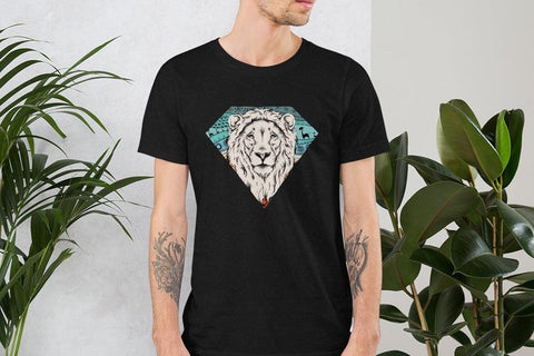 Image of Diamond Lion Head Unisex T,Shirt, Mens, Womens, Short Sleeve Shirt, Graphic Tee,