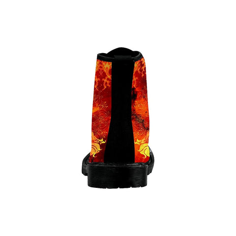 Image of Divine Fiery Fierce Goddess Womens Boots, Lolita Combat Boots,Hand Crafted,Multi Colored,Streetwear