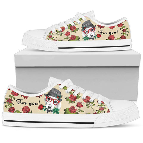 Image of Dog And Roses For You Canvas Shoes,High Quality, Streetwear, Multi Colored, Spiritual, Hippie, Low Tops Sneaker,Bright Colorful,Mandala shoe