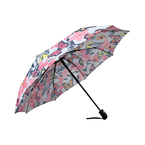 Image of Doodle Flower Circles Ethnic Floral Auto-Foldable Umbrella (Model U04)